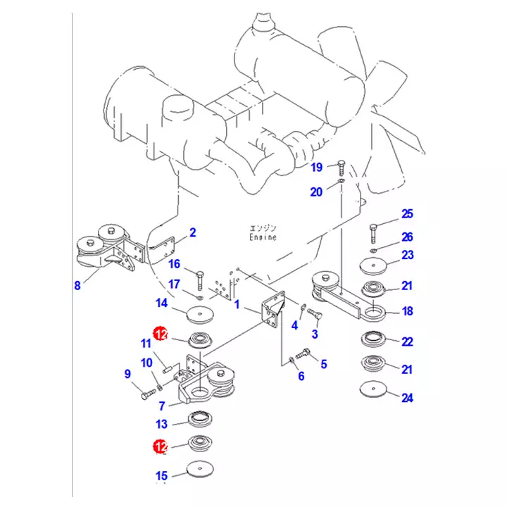 ضربه‌گیر لاستیکی تعلیق بلدوزر