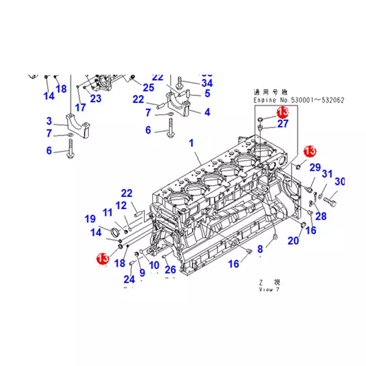 بوش اسبک اصل موتور کوماتسوmadankal