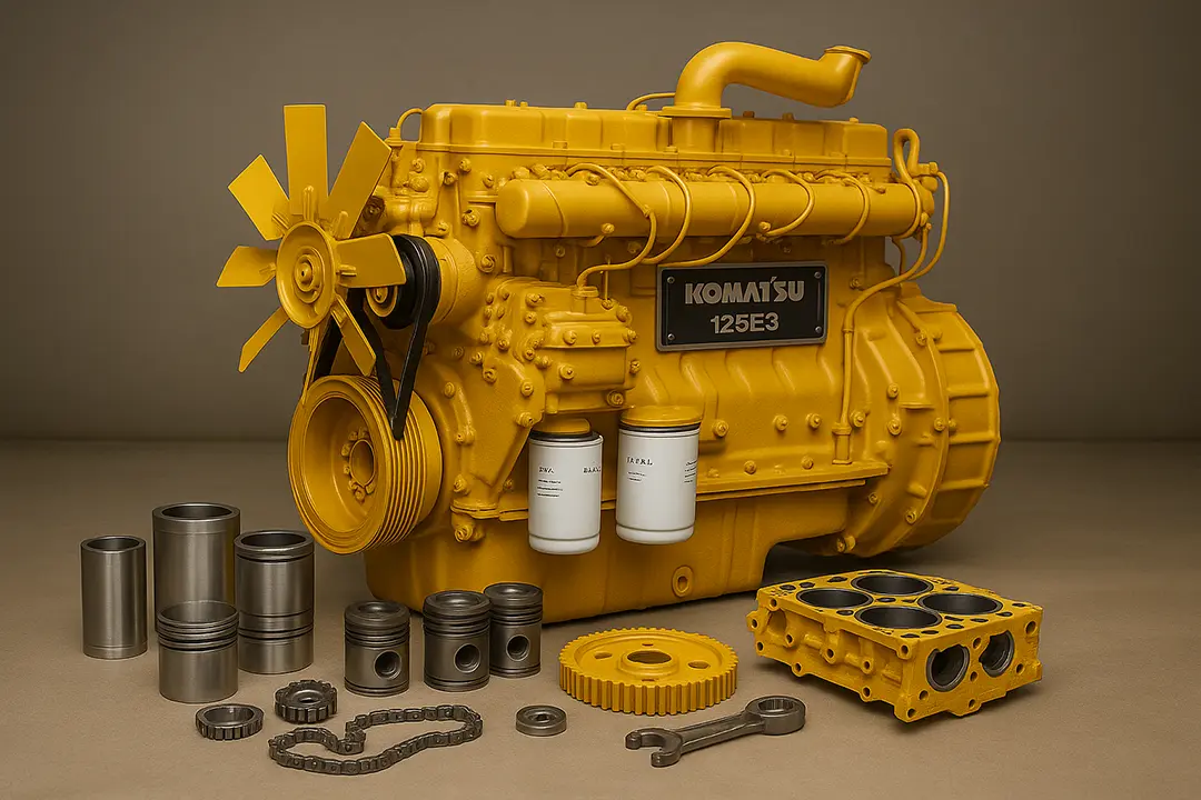 موتور کوماتسو مدل 125E3 و قطعات یدکی