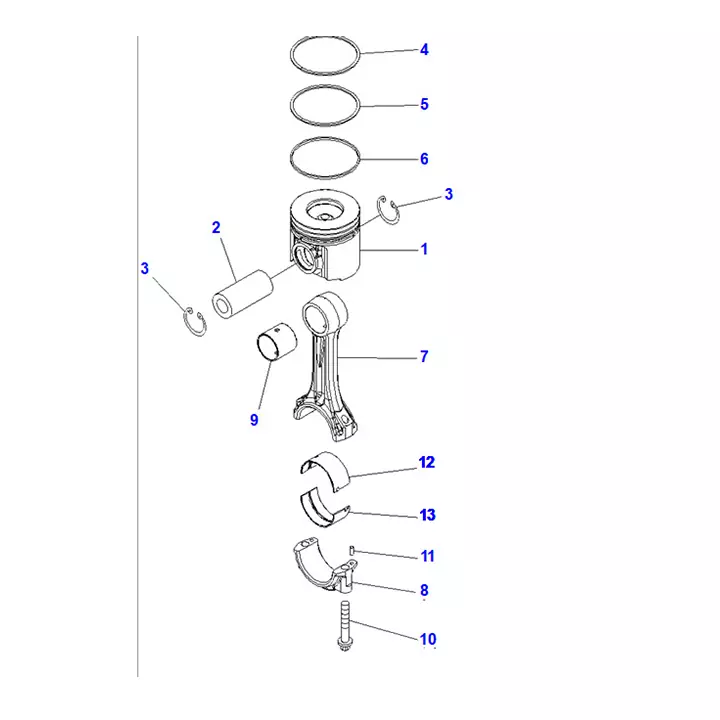 شاتون موتور مونتاژ شده کوماتسو موتور SAA6D125E