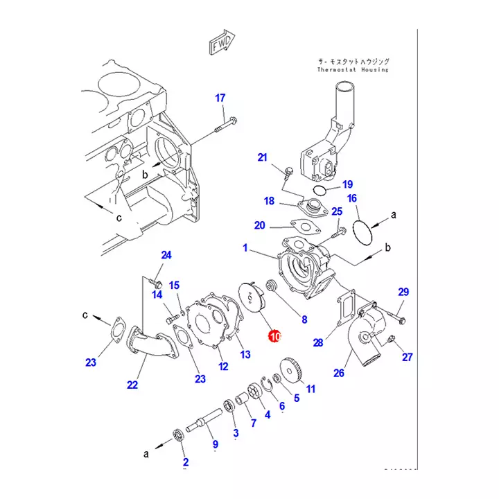 واتر پمپ موتور کوماتسو