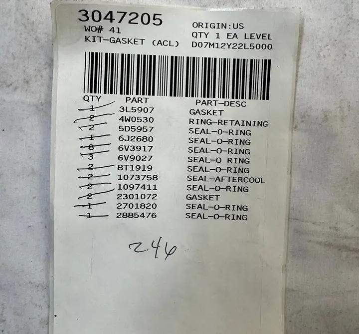 واشر کامل افترکولر موتور 3508 کاترپیلار