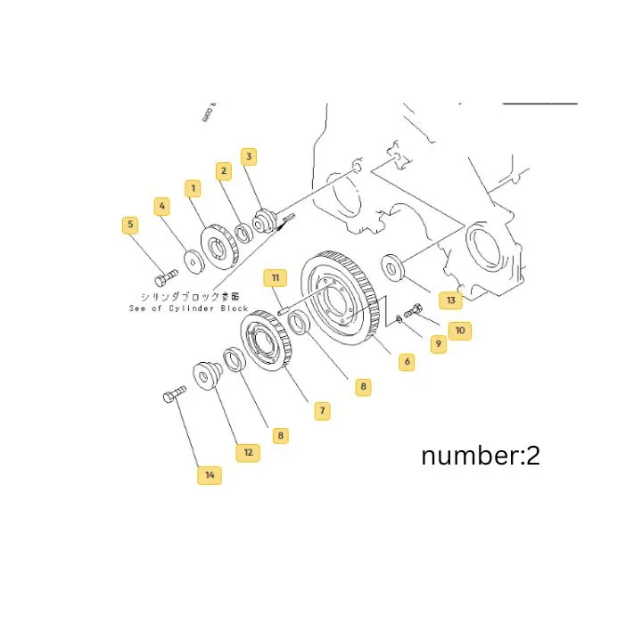 بوش دنده هرزگرد سینی جلو موتور کوماتسو 6D125