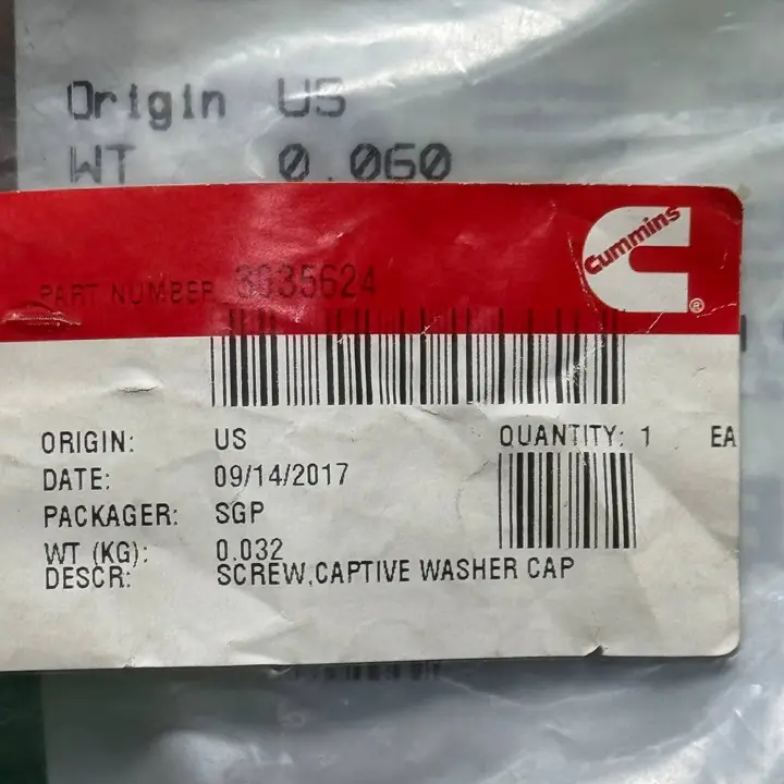 پیچ اتصال واسطه تخلیه کارتل موتور KTA19 , KTA38