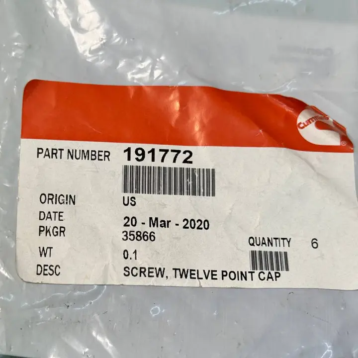 پیچ اتصال پوسته کولر روغن موتور کامینز KTA50